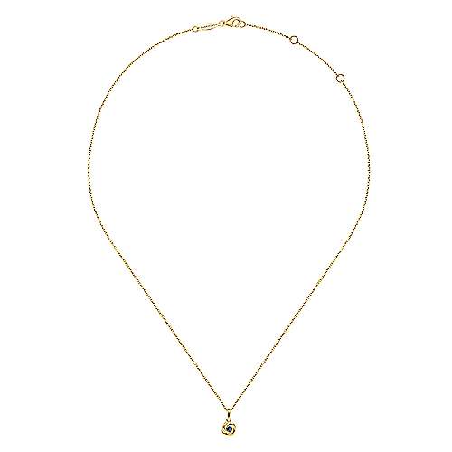 14k Yellow Gold Sapphire Necklace