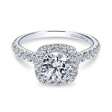 Gabriel Round Diamond Cushion Halo Mounting
