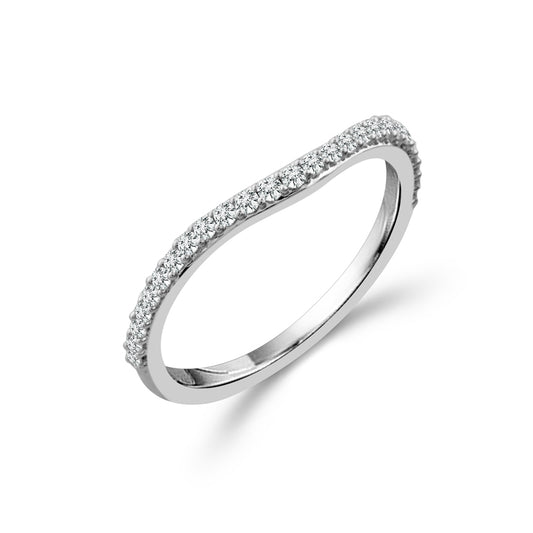 14K White Gold Pave Diamond Band