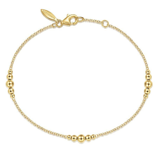 Yellow Gold Beaded Station Bracelet