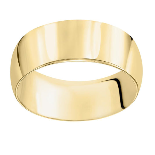 Low Dome Comfort Fit Plain 8mm Wedding Band