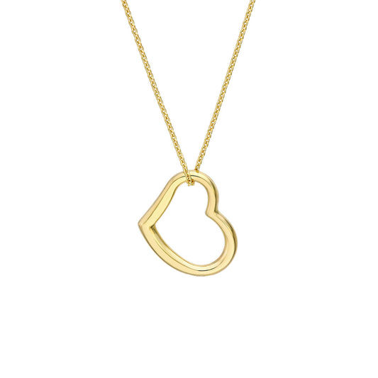 Open Heart Pendant Adjustable Necklace