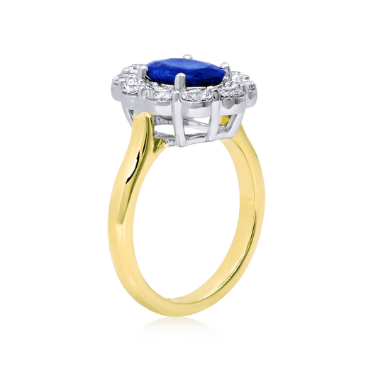The Classic Sapphire Ring with Diamond Halo