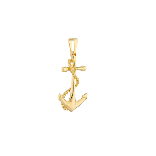 14K Yellow Gold Anchor Pendant