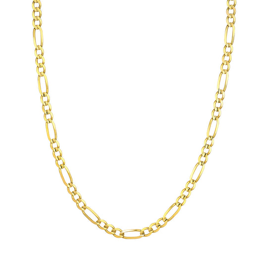 10K Yellow Gold 22" Concave Figaro Chain