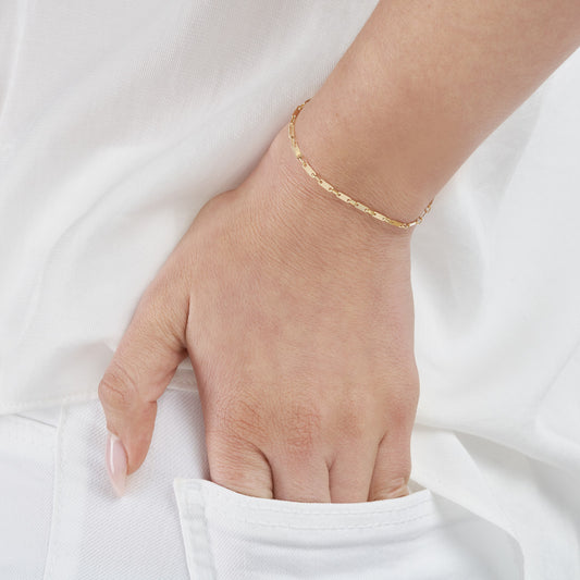 1.85 mm Handmade Flat Link Chain Bracelet