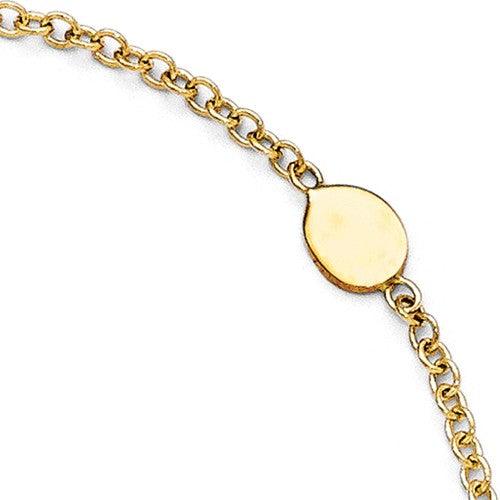 14K Yellow Gold Polished Disc Anklet