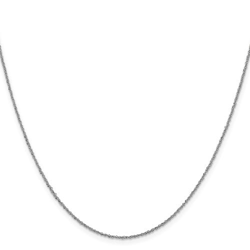 14K White Gold 20" Sparkle Singapore Chain