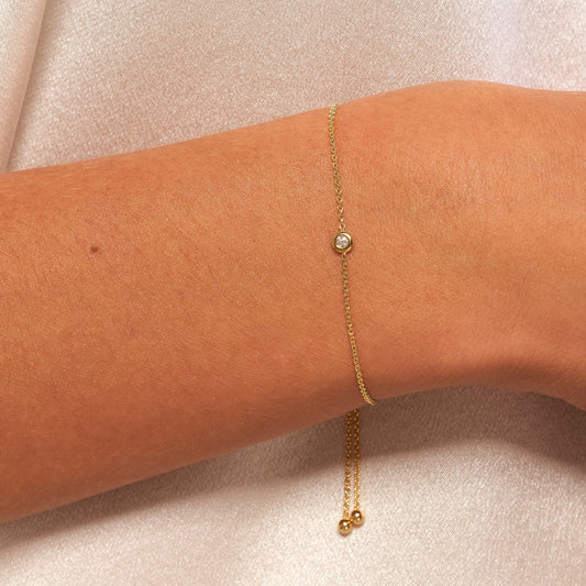 Mini Diamond Bezel Bolo Bracelet