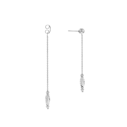 Front and Back Diamond-Cut Marquise Earrings