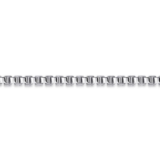 4mm 925 Sterling Silver Mens Box Chain Bracelet