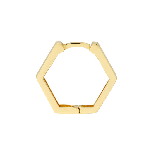 Pentagon Shaped Hoop Earring