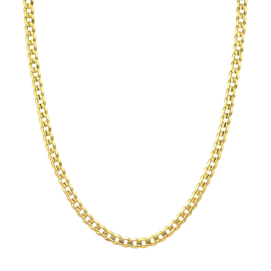 Yellow Gold Concave Cuban Curb Chain