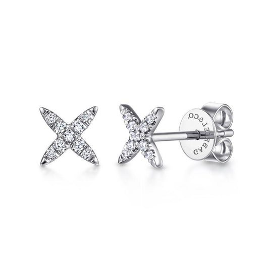 Pave Diamond X Studs