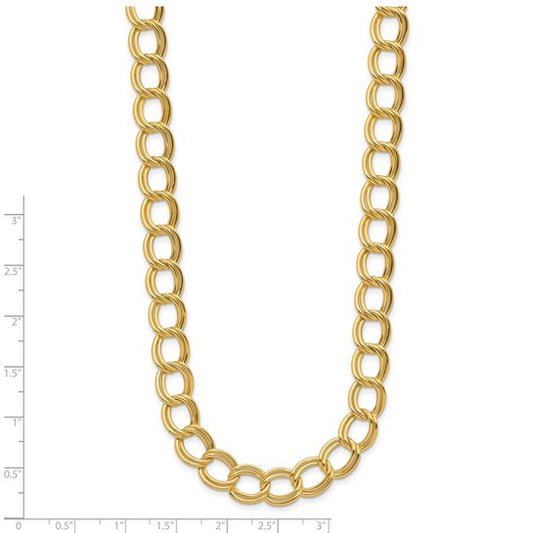 14K Polished Fancy Link Charm Necklace