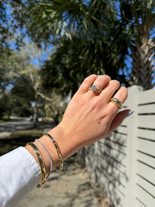 14K Yellow Gold Round Diamond Engagement Ring Mounting