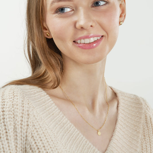 Dangle Disc Paper Clip Necklace