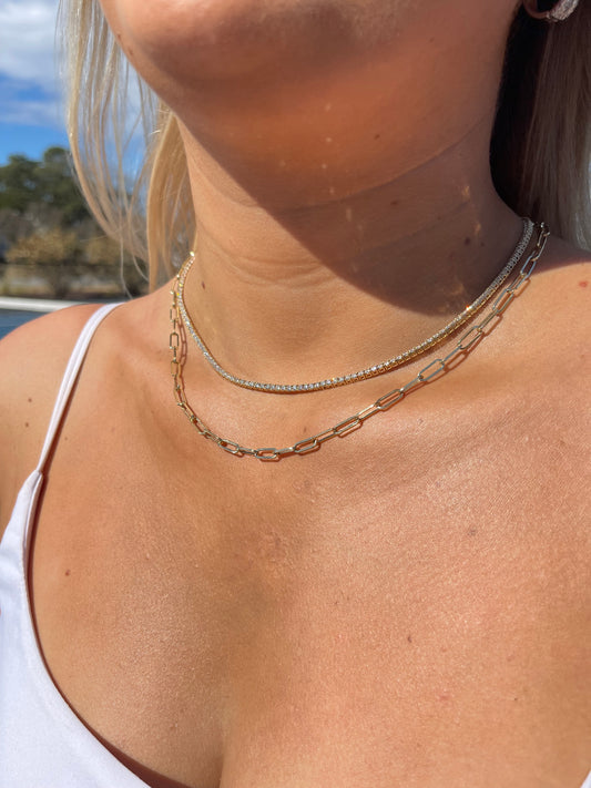 10K Yellow Gold Paperclip Chain