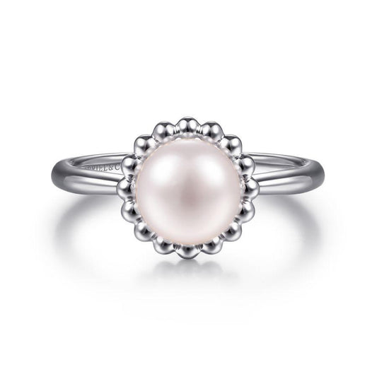 Sterling Silver Bujukan Frame Pearl Ring