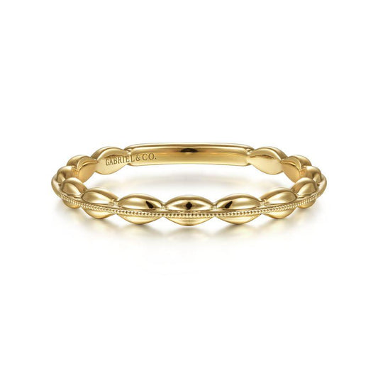 14K Yellow Gold Oval Station Ring