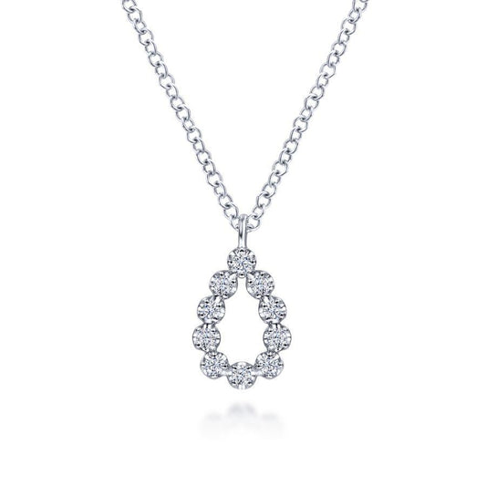 White Gold Diamond Teardrop Necklace