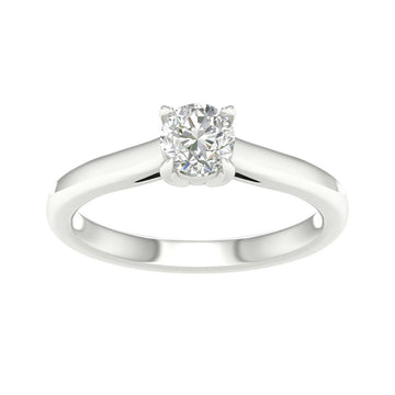 14K White Gold Lab Grown Round Brilliant Diamond Engagement Ring