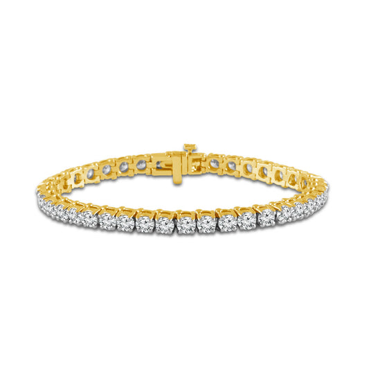 14K Yellow Gold 3ctw Diamond Tennis Bracelet