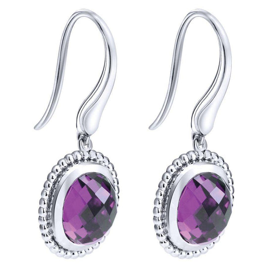 Sterling Silver Amethyst Dangle Earrings