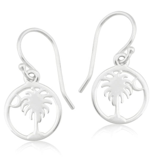 Southern Gates® Round Palmetto Tree and Moon Earrings