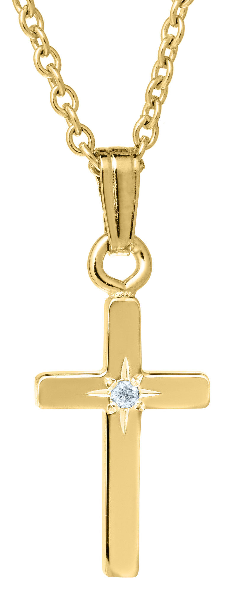 Childrens gold store cross necklace