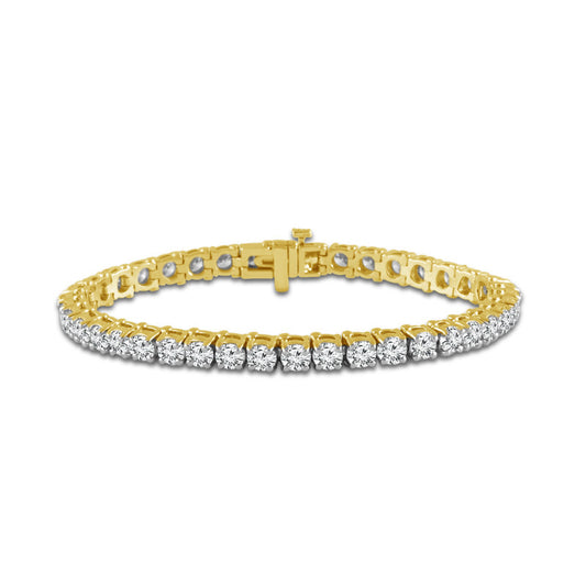 14K Yellow Gold 4ctw Diamond Tennis Bracelet