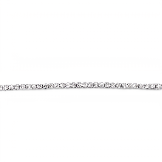 14K White Gold Mini Diamond Tennis Bracelet
