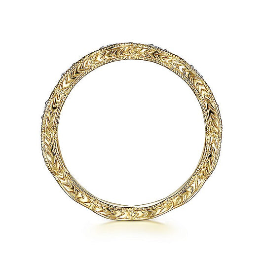 14K Yellow Gold Diamond Marquise Station Ring