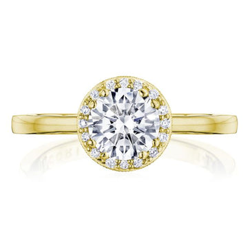 14K Yellow Gold Tacori Coastal Crescent Round Diamond Engagement Ring Setting