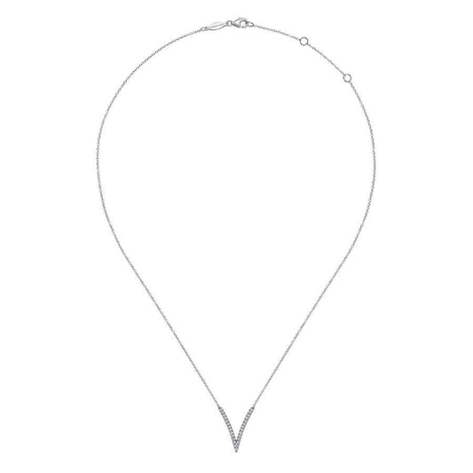 Pave Diamond V Necklace