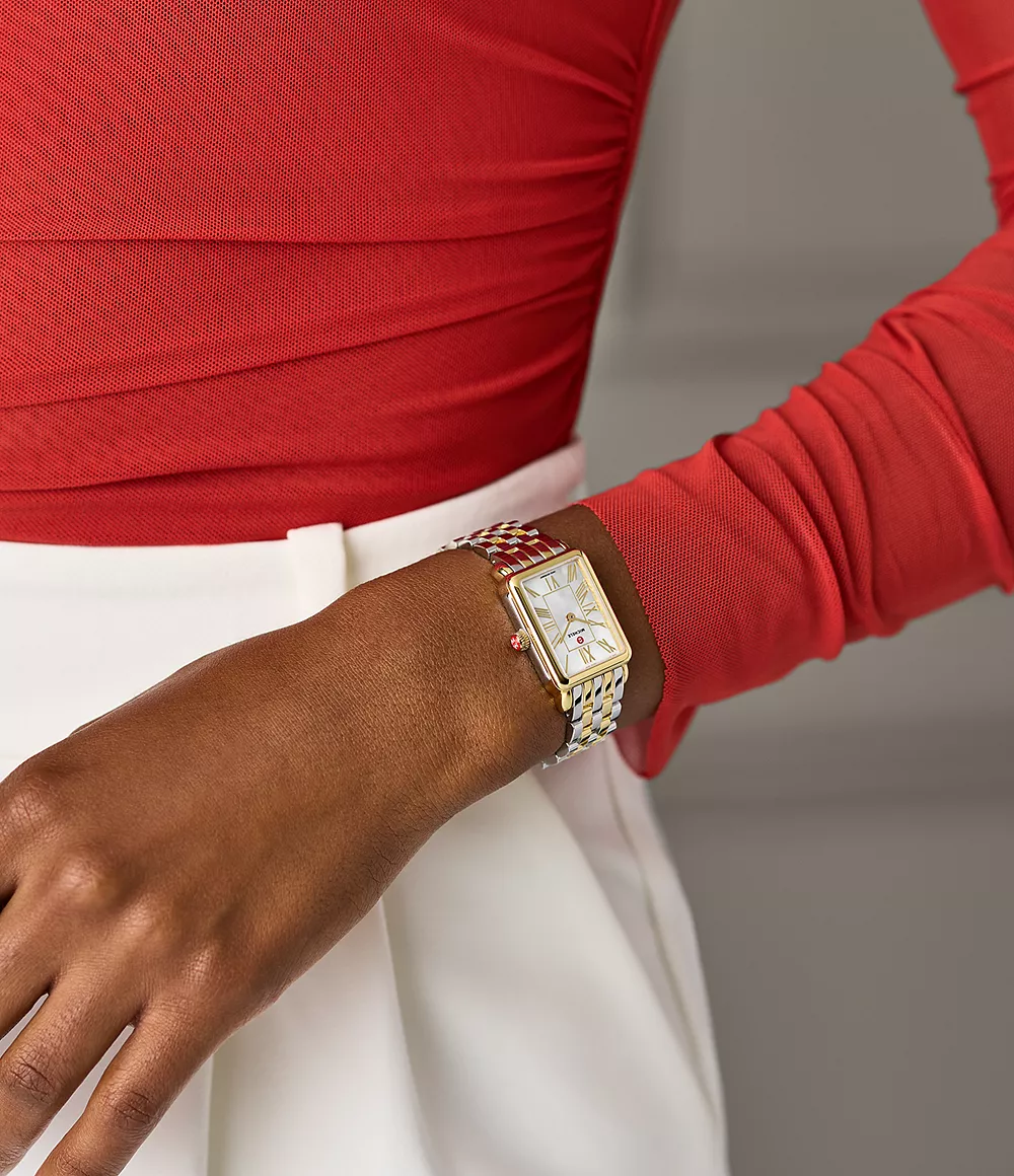 MICHELE Deco Park Two-Tone 18K Gold-Plated Watch display picture 1