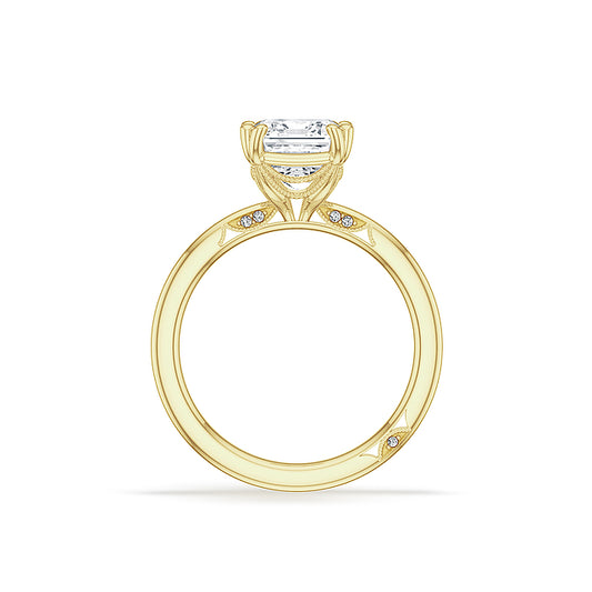 18K Yellow Gold Tacori Emerald Solitaire Engagement Ring