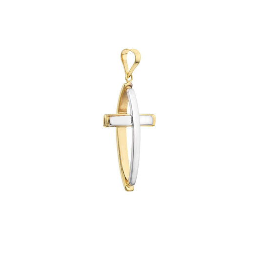 Two-Tone Reversible Cross Pendant