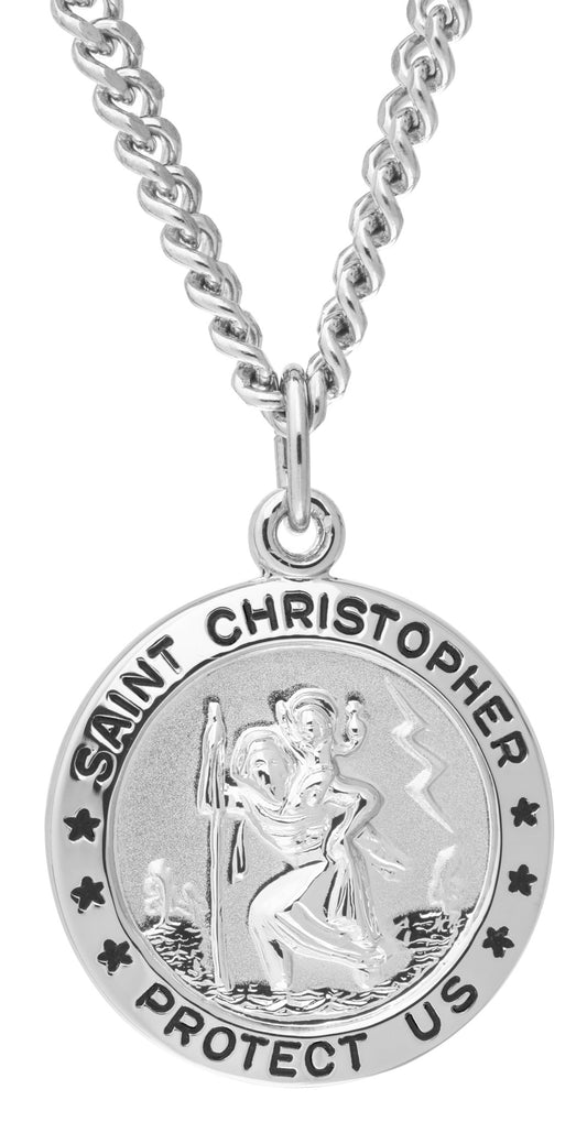 Sterling Silver St. Christopher Medal on Chain