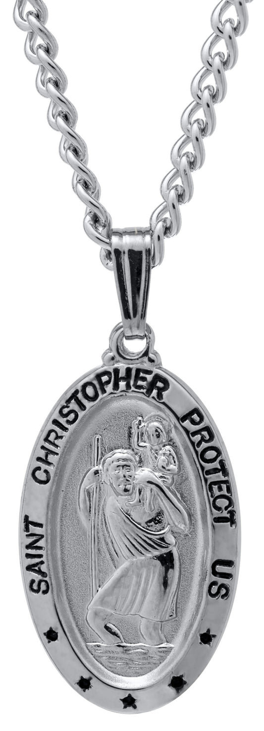 Sterling Silver St. Christopher's Medal on Chain