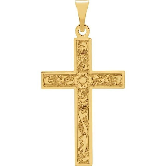 14KT SMALL ENGRAVED CROSS