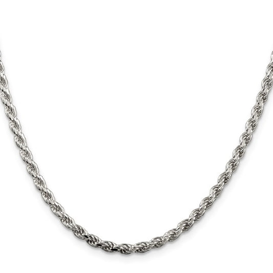 Sterling Silver 22" 3MM Diamond Cut Rope Chain