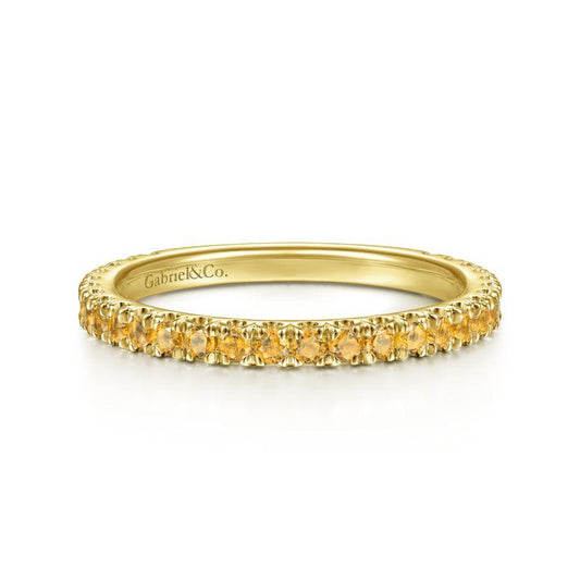 14K Yellow Gold Citrine Stacklable Ring