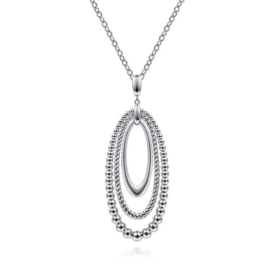 925 Sterling Silver Bujukan and Rope Circle Pendant Necklace