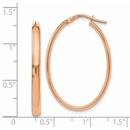 Rose Gold Oval Hoops