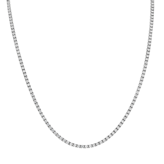 14K White Gold 3ctw Diamond Tennis Necklace