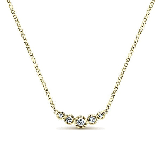 Bezel Set Diamond Bar Necklace