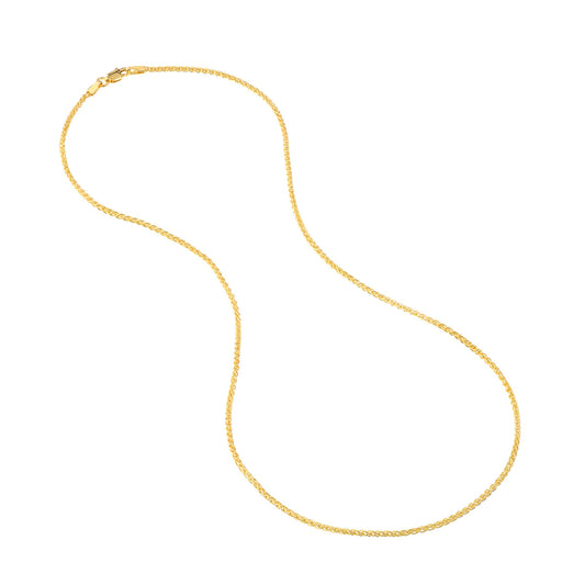 14K Yellow Gold 24" Wheat Chain with Lobster Lock