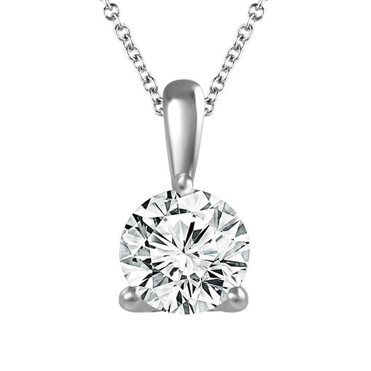 14K White Gold Solitaire 1/2ct Diamond Pendant