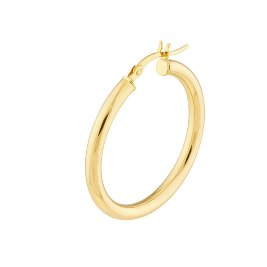 3mm x 30mm Polished Hoop Earrings